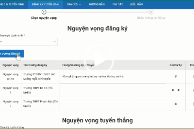 Video hướng dẫn đăng ký tuyển sinh vào 10 đối với học sinh lớp 9 năm học 2025-2026