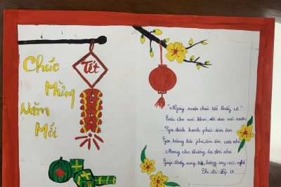 Hoạt động Trải nghiệm thi thiết kế, trang trí thiệp chúc mừng năm mới Xuân Giáp Thìn 2024